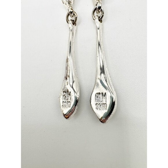 Robert Lee Morris RLM SoHo Silver Tone Drop Earrings Blue Stone - Picture 5 of 5